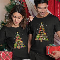 Personalized Christmas T-Shirt Pine Tree Motif