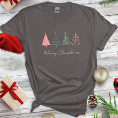 Personalized Christmas T-Shirt Pine Tree Motifs And Unique Fonts