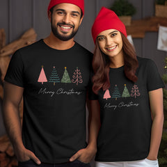 Personalized Christmas T-Shirt Pine Tree Motifs And Unique Fonts