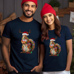 Personalized Christmas T-Shirt Squirrel Motifs