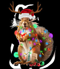 Personalized Christmas T-Shirt Squirrel Motifs