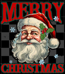 Personalized Christmas T-Shirt With Santa Claus Face Retro