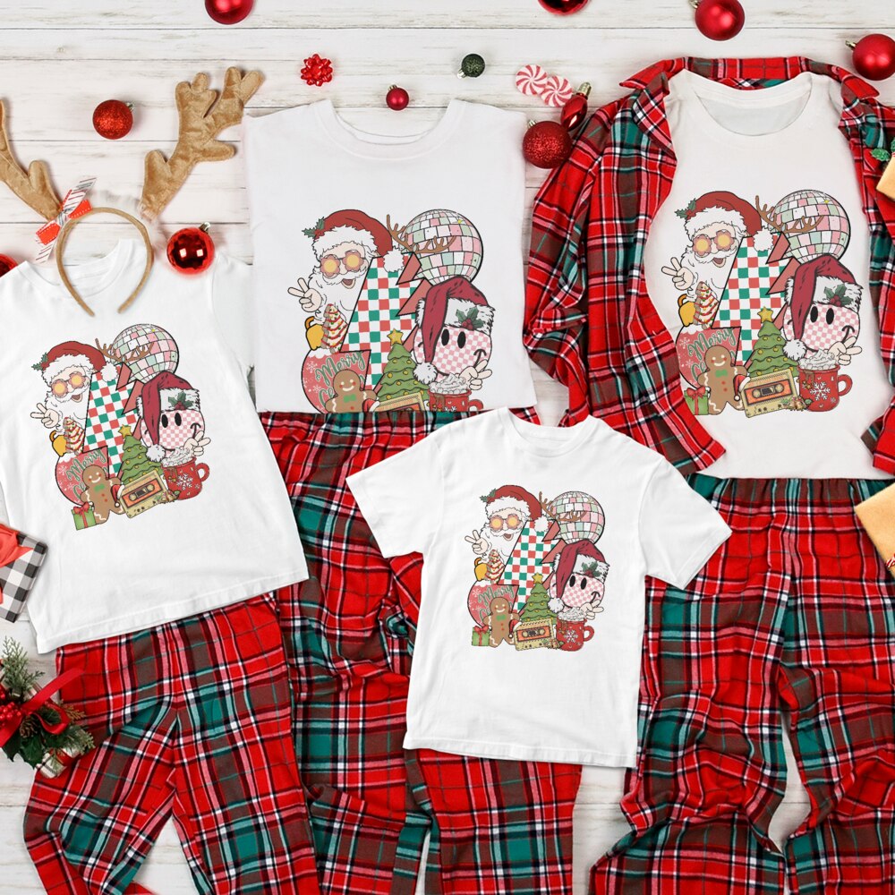 Personalized Christmas T-Shirt With Santa Claus Motif