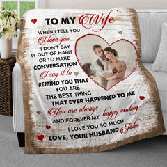 Personalized Couple Blanket Custom Photo To Wife from Husband