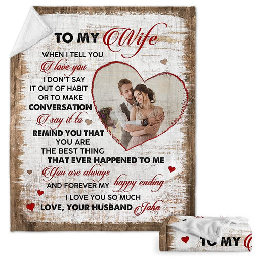 Personalized Couple Blanket Custom Photo To Wife from Husband