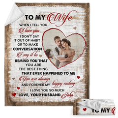 Personalized Couple Blanket Custom Photo To Wife from Husband