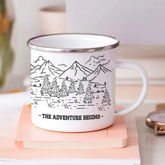 Personalized Couple Camping Mug The Adventure Begins