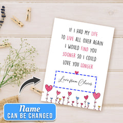 Personalized Couple Greeting Card Find You Sooner Love You Longer