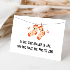 Personalized Couple Greeting Card In The Sock Drawer Of Life