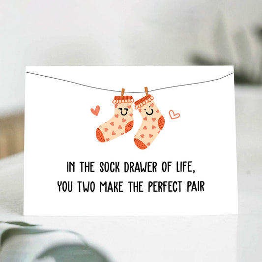 Personalized Couple Greeting Card In The Sock Drawer Of Life