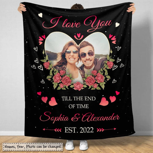 Personalized Couple Photo Blanket Love You Till The End Of Time
