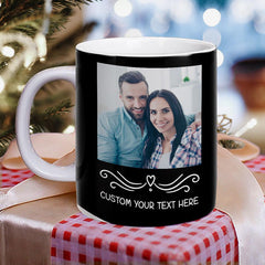 Personalized Couple Photo Custom Message Mug