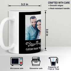 Personalized Couple Photo Custom Message Mug