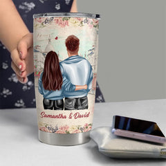 Personalized Couple Tumbler To My Wife Roses Vintage Gift From Wife