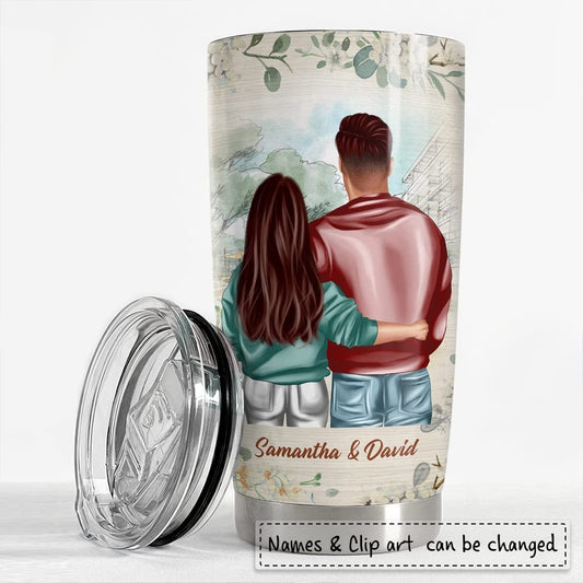 Personalized Couple Tumbler To Wife Flowers Best Gift From Husband