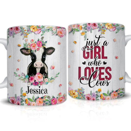 Personalized Cow And Flowers Mug