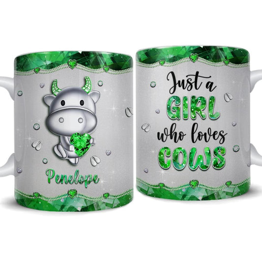 Personalized Cow Mug Just Girl Loves Cows