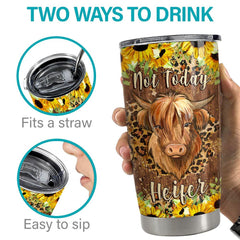 Personalized Cow Tumbler Not Today Heifer With Custom Name