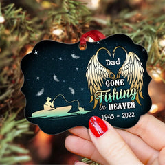 Personalized Dad Memorial Ornament Fishing In Heaven