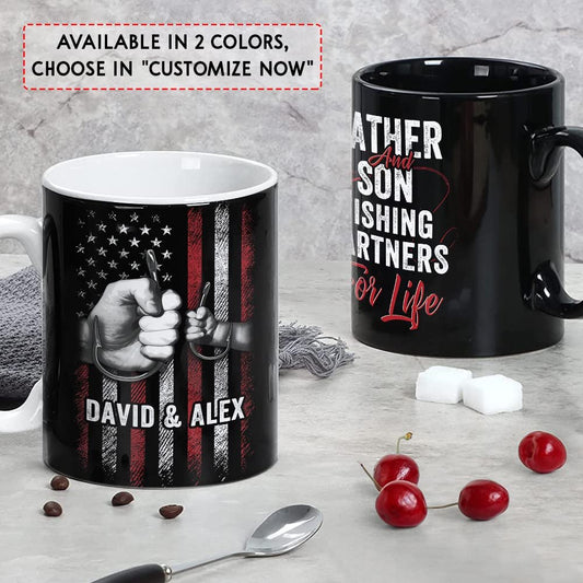 Personalized Dad Mug Father And Son Fishing Partners