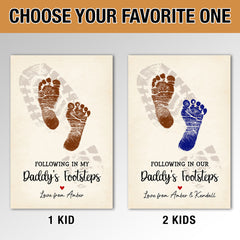 Personalized Dad Poster With Footprint Art