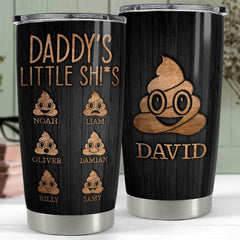 Personalized Dad Tumbler Daddy Little Kids Father Day Gift