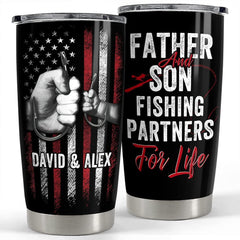 Personalized Dad Tumbler Fishing Partner Father And Son Father's Day