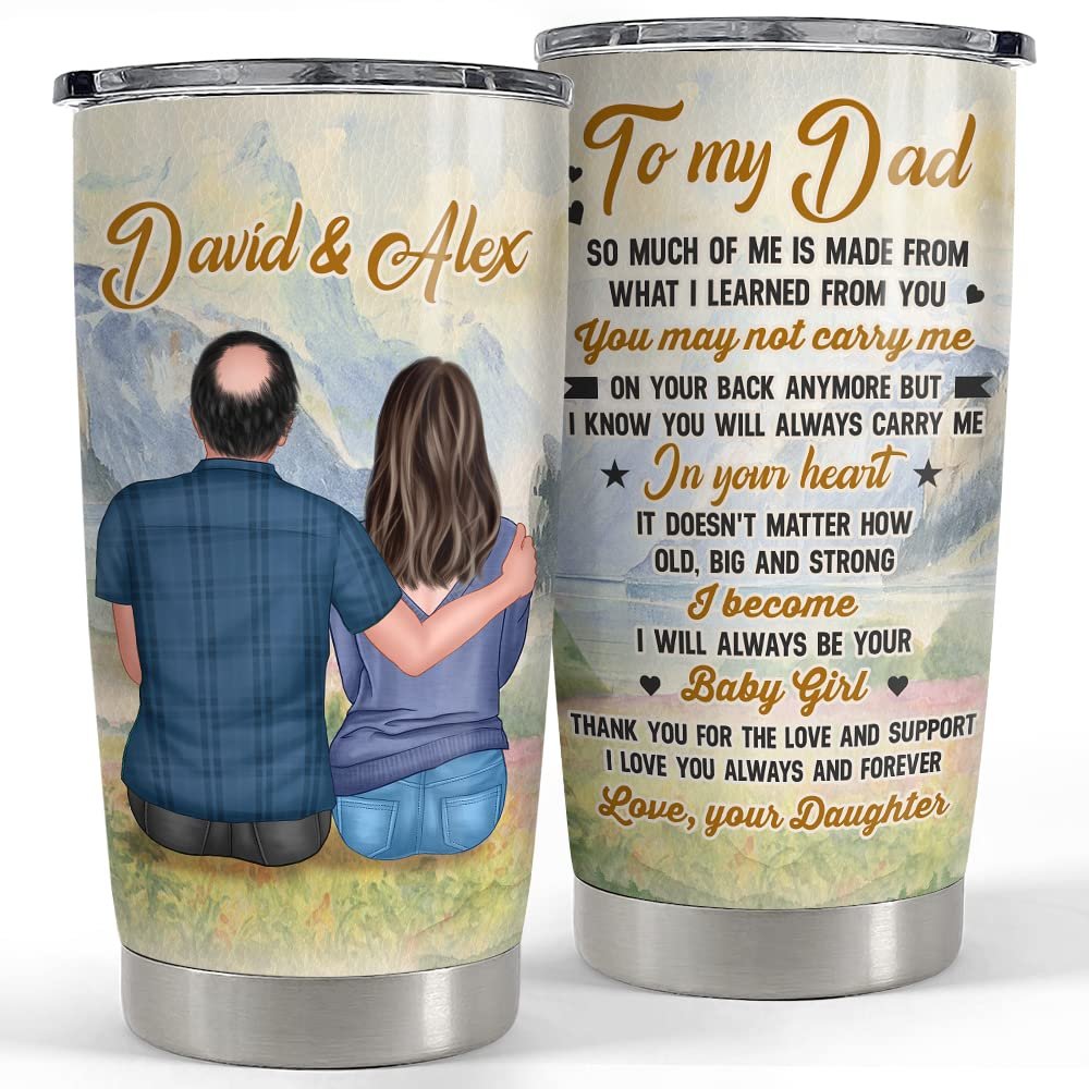Personalized Dad Tumbler From Daughter Thank You Best Gift For Father
