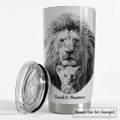 Personalized Dad Tumbler Lion Father And Son Father Day Gift