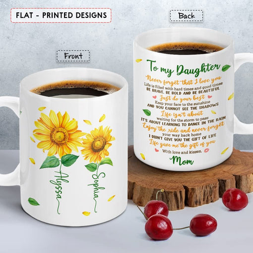 Personalized Daughter Mug Sunflowers Mom And Daughter