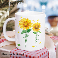 Personalized Daughter Mug Sunflowers Mom And Daughter