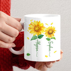 Personalized Daughter Mug Sunflowers Mom And Daughter