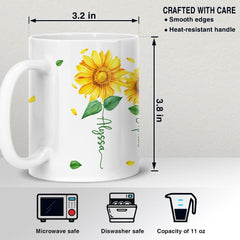 Personalized Daughter Mug Sunflowers Mom And Daughter