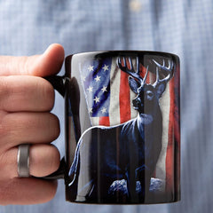 Personalized Deer Mug For Hunting Lover American Flag