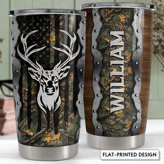 Personalized Deer Tumbler With Customize Name Hunting Deer