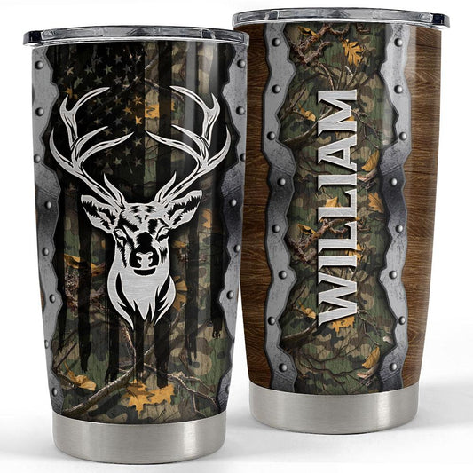 Personalized Deer Tumbler With Customize Name Hunting Deer