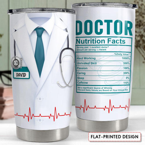 Personalized Doctor Tumbler Doctor Nutrition Facts White Coat