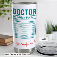 Personalized Doctor Tumbler Doctor Nutrition Facts White Coat