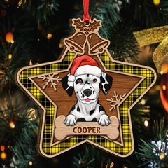 Personalized Dog Christmas Star Wood Personalized Ornament