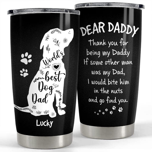 Personalized Dog Dad Tumbler World's Best Dog Dad For Father's Day