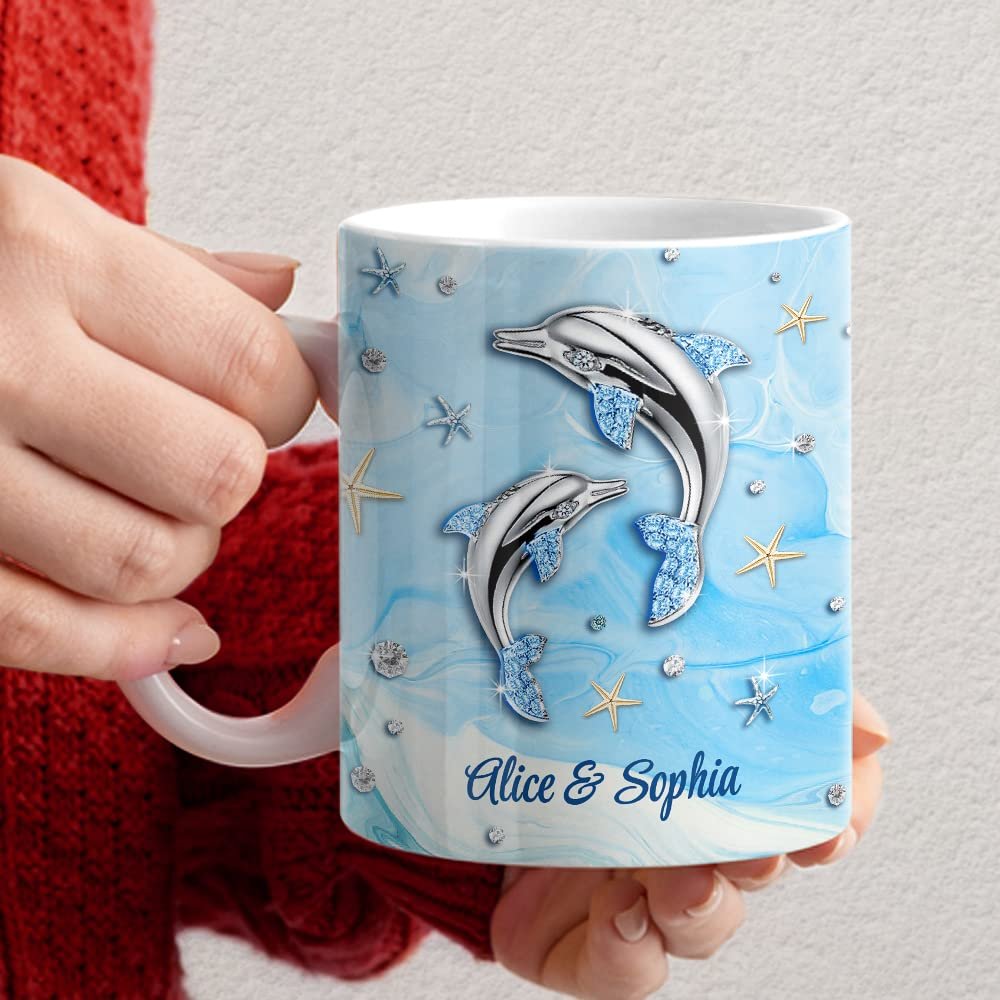 Personalized Dolphin Mug Mom And Daughter