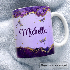 Personalized Dragonfly Mug Customize Name Marble Drawing