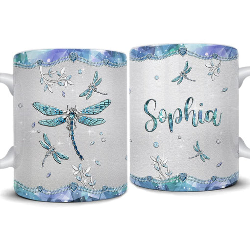 Personalized Dragonfly Mug Jewelry Style