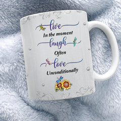 Personalized Dragonfly Mug Live Laugh Love Motivation