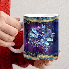 Personalized Dragonfly Mug Marble Drawing
