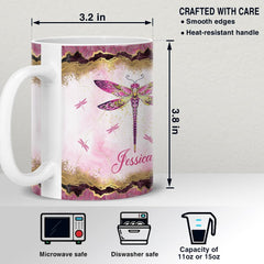 Personalized Dragonfly Mug What If I Fall Mable Drawing