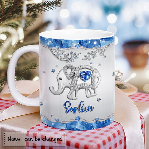 Personalized Elephant Mug Just A Girl Who Loves Elephants