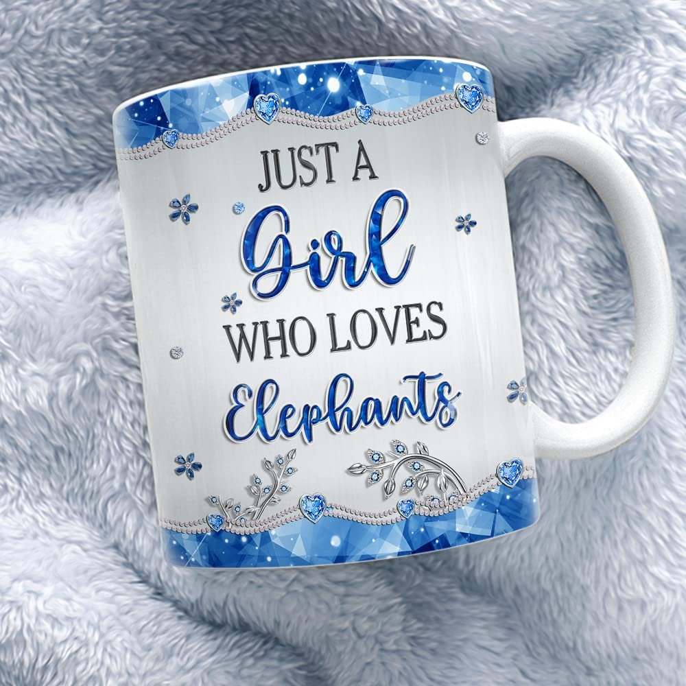 Personalized Elephant Mug Just A Girl Who Loves Elephants Personalized Elephant Mug Just A Girl Who Loves Elephants