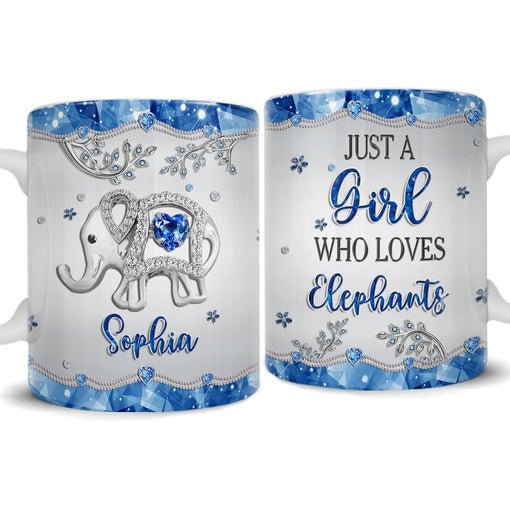 Personalized Elephant Mug Just A Girl Who Loves Elephants