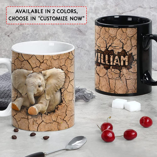 Personalized Elephant Mug With Custom Name Lovely
